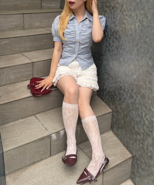 continuer de NICE CLAUP(コンティニューデナイスクラップ)の「【@_puni.moe企画】全方位可愛い後ろレースUPギャザーブラウス(シャツ/ブラウス・レディース・ブラック系その他/ドット/ベージュ系その他/ブルー系その他/ブラウン系その他・FREE)」の20枚目の写真