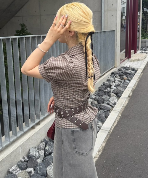 continuer de NICE CLAUP(コンティニューデナイスクラップ)の「【@_puni.moe企画】全方位可愛い後ろレースUPギャザーブラウス(シャツ/ブラウス・レディース・ブラック系その他/ドット/ベージュ系その他/ブルー系その他/ブラウン系その他・FREE)」の17枚目の写真