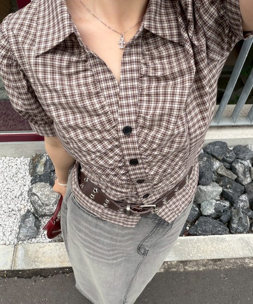 continuer de NICE CLAUP(コンティニューデナイスクラップ)の「【@_puni.moe企画】全方位可愛い後ろレースUPギャザーブラウス(シャツ/ブラウス・レディース・ブラック系その他/ドット/ベージュ系その他/ブルー系その他/ブラウン系その他・FREE)」の19枚目の写真