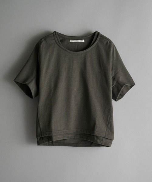 OPPOSE DUALITY(オポーズデュアリティ)の「【OPPOSE DUALITY】Double Half Sleeve T-shirts(Tシャツ/カットソー・メンズ・グレー/ブラック・46/44)」の2枚目の写真