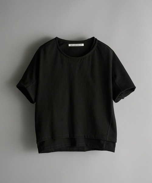 OPPOSE DUALITY(オポーズデュアリティ)の「【OPPOSE DUALITY】Double Half Sleeve T-shirts(Tシャツ/カットソー・メンズ・グレー/ブラック・46/44)」の1枚目の写真
