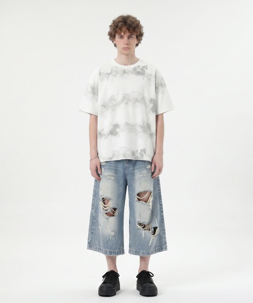 HOOK(フック)の「HOOK 横段タイダイ T (SS)(Tシャツ/カットソー・メンズ・ホワイト/ベージュ・M/L)」の12枚目の写真