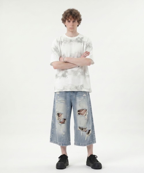 HOOK(フック)の「HOOK 横段タイダイ T (SS)(Tシャツ/カットソー・メンズ・ホワイト/ベージュ・M/L)」の11枚目の写真