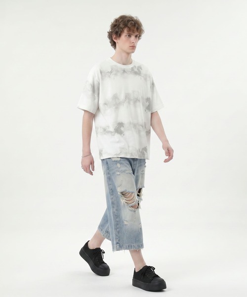 HOOK(フック)の「HOOK 横段タイダイ T (SS)(Tシャツ/カットソー・メンズ・ホワイト/ベージュ・M/L)」の10枚目の写真