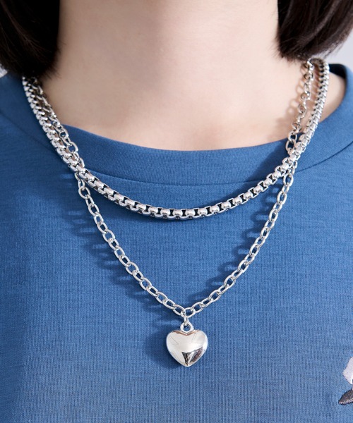 w chain heart necklace/ダブルチェーンハートネックレス（ネックレス