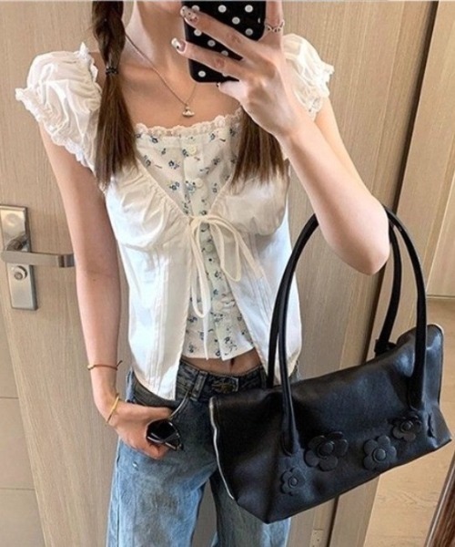 almo(アルモ)の「【LAMPOON】花柄レイヤードブラウス(シャツ/ブラウス・レディース・ホワイト・SMALL/MEDIUM/LARGE)」の1枚目の写真