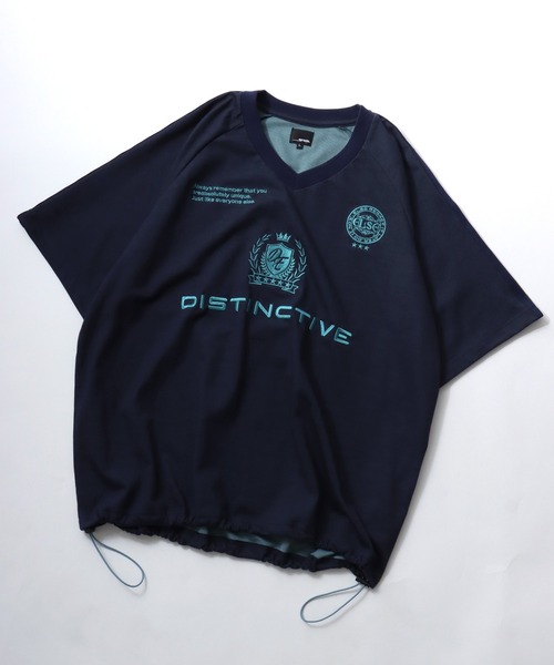 SITRY(シトリー)の「Double Face Mulch Function Game Shirt/ダブルフェイス 配色 マルチファンクション オーバーサイズ ドローコード ブロークコア ゲームシャツ ユニフォーム 半袖Tシャツ レディース メンズ(Tシャツ/カットソー・メンズ・ブラック/ネイビー/グレー・M/L)」の3枚目の写真