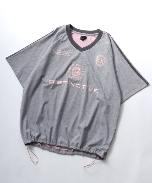 SITRY(シトリー)の「Double Face Mulch Function Game Shirt/ダブルフェイス 配色 マルチファンクション オーバーサイズ ドローコード ブロークコア ゲームシャツ ユニフォーム 半袖Tシャツ レディース メンズ(Tシャツ/カットソー・メンズ・ブラック/ネイビー/グレー・M/L)」の2枚目の写真