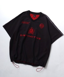 SITRY | Double Face Mulch Function Game Shirt/ダブルフェイス 配色 マルチファンクション オーバーサイズ ドローコード ブロークコア ゲームシャツ ユニフォーム 半袖Tシャツ レディース メンズ(Tシャツ/カットソー)