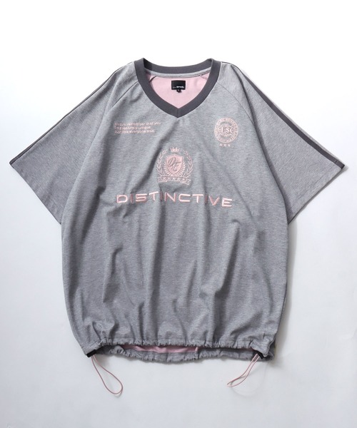 SITRY(シトリー)の「Double Face Mulch Function Game Shirt/ダブルフェイス 配色 マルチファンクション オーバーサイズ ドローコード ブロークコア ゲームシャツ ユニフォーム 半袖Tシャツ レディース メンズ(Tシャツ/カットソー・メンズ・ブラック/ネイビー/グレー・M/L)」の15枚目の写真