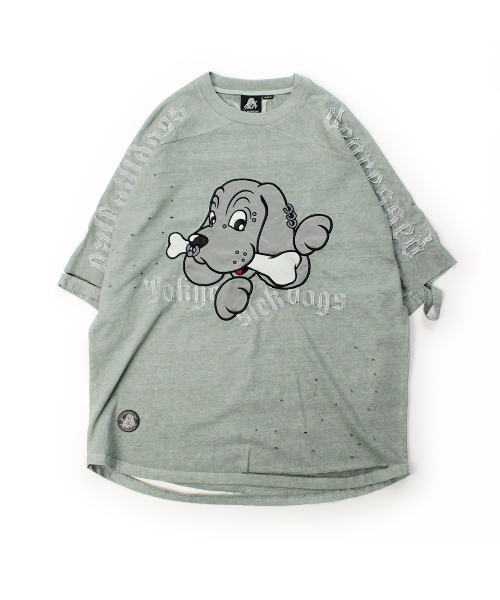 GALFY（ガルフィー）の「【GALFY】病みに還りしTシャツ / 【ガルフィー】ロゴダメージ半袖Tシャツ（Tシャツ/カットソー・メンズ・チャコール/ライトグレー/ホワイト・L/XL）」の11枚目の写真