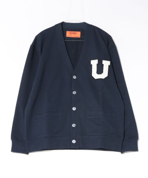 UNIVERSAL OVERALL(ユニバーサルオーバーオール)の「【72】【it】【UNIVERSAL OVERALL】U/LOGO ST CARDIGAN(カーディガン/ボレロ・メンズ・パープル/ネイビー・X-LARGE/MEDIUM)」の1枚目の写真