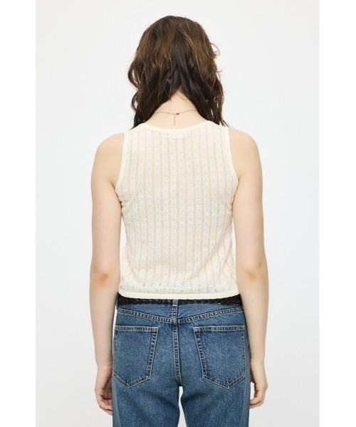 MOUSSY(マウジー)の「【セットアップ対応】EYELET KNIT タンクトップ(タンクトップ・レディース・ネイビー/イエロー/アイボリー・FREE)」の11枚目の写真