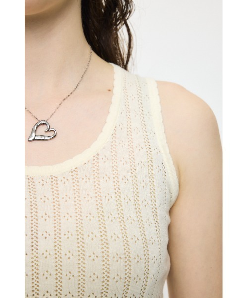 MOUSSY(マウジー)の「【セットアップ対応】EYELET KNIT タンクトップ(タンクトップ・レディース・ネイビー/イエロー/アイボリー・FREE)」の12枚目の写真