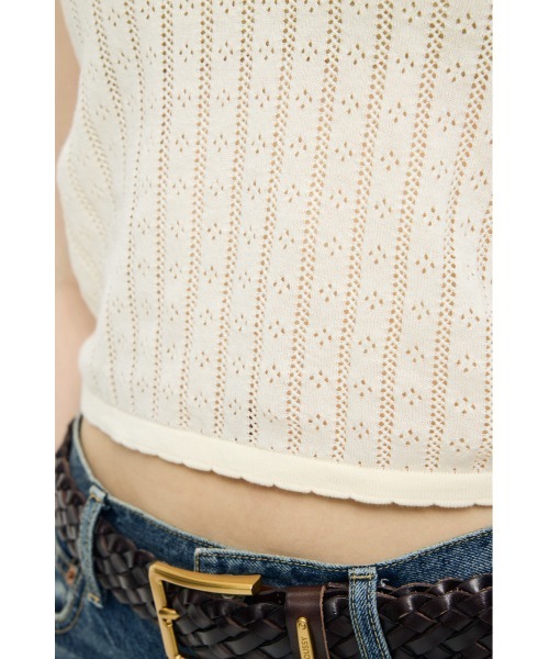 MOUSSY(マウジー)の「【セットアップ対応】EYELET KNIT タンクトップ(タンクトップ・レディース・ネイビー/イエロー/アイボリー・FREE)」の13枚目の写真
