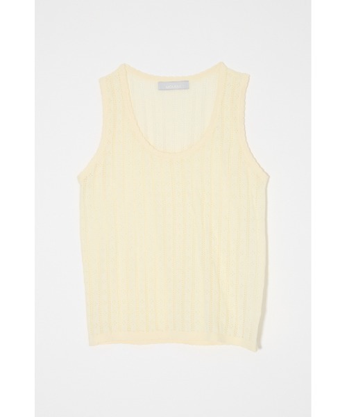 MOUSSY(マウジー)の「【セットアップ対応】EYELET KNIT タンクトップ(タンクトップ・レディース・ネイビー/イエロー/アイボリー・FREE)」の15枚目の写真