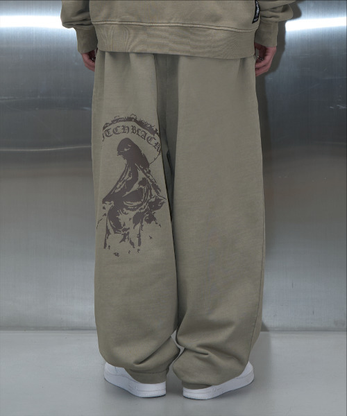 VINTAGE PIGMENT PRINTING SWEAT PANTS (BEIGE)