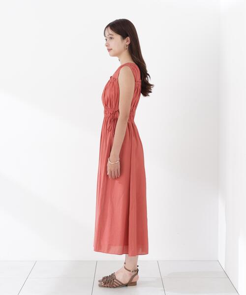 PROPORTION BODY DRESSING(プロポーションボディドレッシング)の「ウエストリボンギャザーワンピース / 1216240604(ワンピース・レディース・ブルー/ブラック/レッド・MEDIUM/SMALL/P/S)」の4枚目の写真