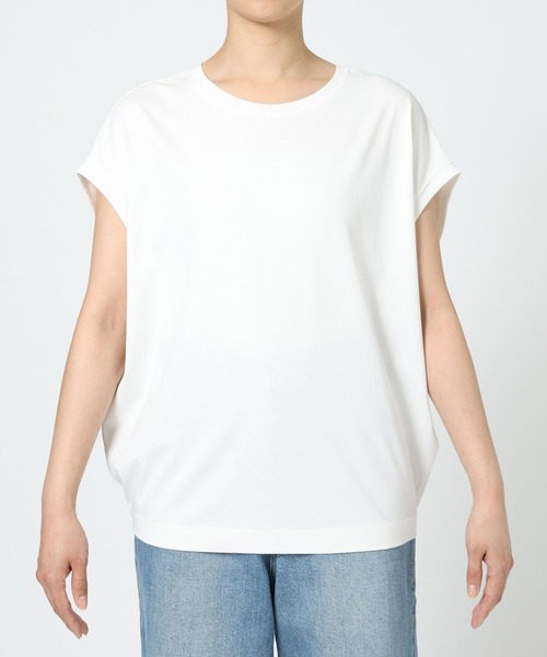 BARNYARDSTORM(バンヤードストーム)の「BARNYARDSTORM / GIZAコットンフレンチTシャツ【汗ジミ軽減】(Tシャツ/カットソー・レディース・ライトブラウン/チャコールグレー/ホワイト/ベージュ・M/S)」の10枚目の写真