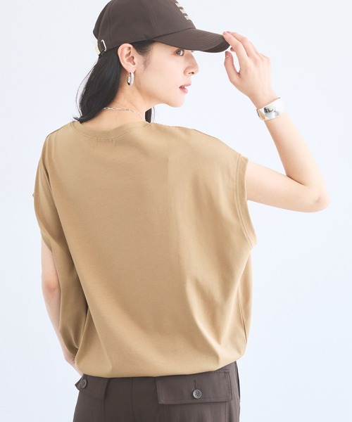 BARNYARDSTORM(バンヤードストーム)の「BARNYARDSTORM / GIZAコットンフレンチTシャツ【汗ジミ軽減】(Tシャツ/カットソー・レディース・ライトブラウン/チャコールグレー/ホワイト/ベージュ・M/S)」の22枚目の写真