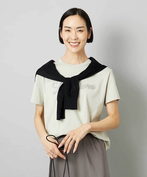 MICHEL KLEIN(ミッシェル・クラン)の「ホールガーメント®シアークルーネックカーディガン(その他アウター・レディース・ブルー/ブラック・38/40)」の11枚目の写真