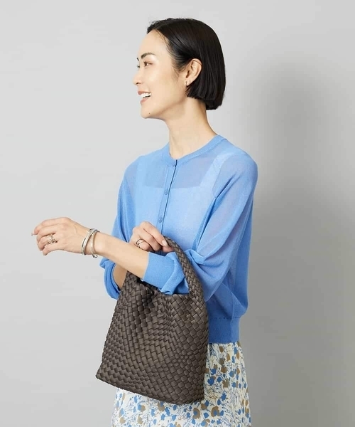 MICHEL KLEIN(ミッシェル・クラン)の「ホールガーメント®シアークルーネックカーディガン(その他アウター・レディース・ブルー/ブラック・38/40)」の15枚目の写真