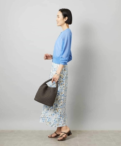 MICHEL KLEIN(ミッシェル・クラン)の「ホールガーメント®シアークルーネックカーディガン(その他アウター・レディース・ブルー/ブラック・38/40)」の18枚目の写真