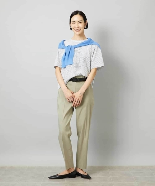 MICHEL KLEIN(ミッシェル・クラン)の「ホールガーメント®シアークルーネックカーディガン(その他アウター・レディース・ブルー/ブラック・38/40)」の20枚目の写真