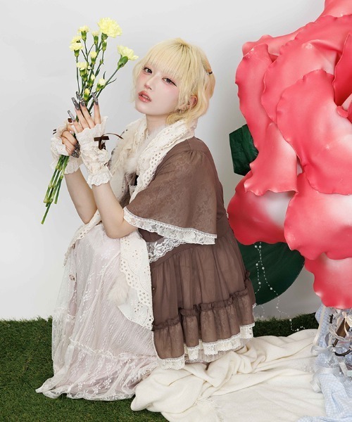 myu:loret(ミュウロレット)の「ミドル丈楊柳シフォンガウン(カーディガン/ボレロ・レディース・キナリ/ブラウン・FREE)」の12枚目の写真