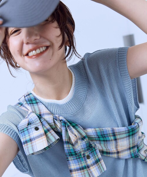ANY(エニィ)の「ラミータッチフレンチスリーブニット(ニット/セーター・レディース・ダークブラウン系/ダークブラウン系2/アイボリー系2/ローズ系/ベージュ系2/ベージュ系1/スカイブルー系/ライトグレー系1・X-LARGE)」の10枚目の写真