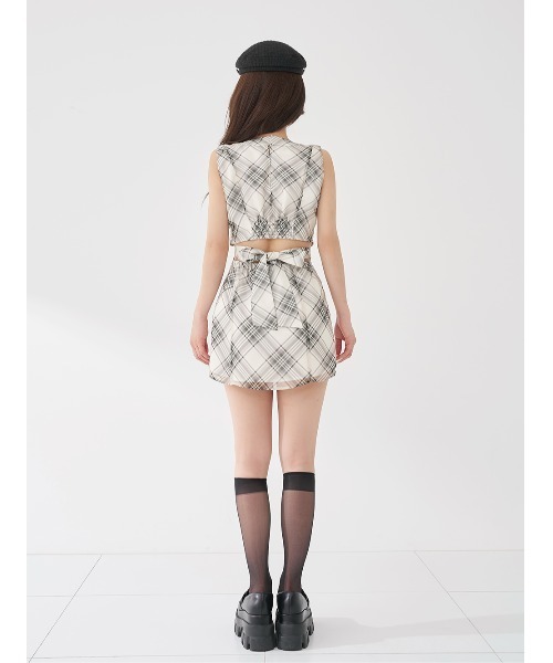 Darich（ダーリッチ）の「バックオープンシアーチェックミニワンピース（ワンピース・レディース・グレー/サックスブルー/ライラック・FREE/FL）」の18枚目の写真