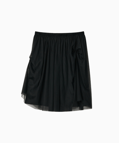 OHESHIO（オヘシオ）の「SHEER DRAPE BANDING SKIRT, BLACK（スカート・レディース・その他・FREE）」の5枚目の写真