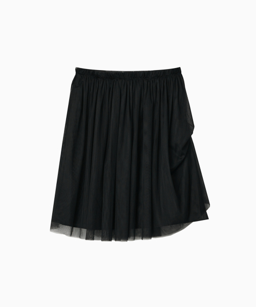 OHESHIO（オヘシオ）の「SHEER DRAPE BANDING SKIRT, BLACK（スカート・レディース・その他・FREE）」の6枚目の写真