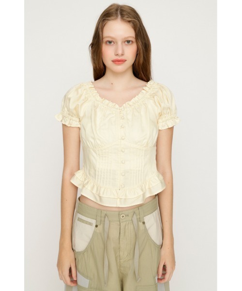 SLY(スライ)の「PUFF SLEEVES WOVEN TOPS パフスリーブスウーブントップス 夏服 秋服(シャツ/ブラウス・レディース・ライトブルー/ブラック/ブルー/アイボリー・FREE)」の14枚目の写真