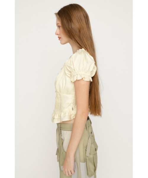 SLY(スライ)の「PUFF SLEEVES WOVEN TOPS パフスリーブスウーブントップス 夏服 秋服(シャツ/ブラウス・レディース・ライトブルー/ブラック/ブルー/アイボリー・FREE)」の15枚目の写真
