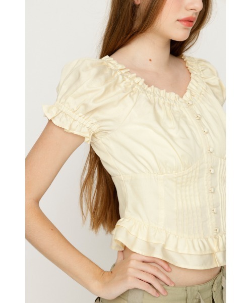 SLY(スライ)の「PUFF SLEEVES WOVEN TOPS パフスリーブスウーブントップス 夏服 秋服(シャツ/ブラウス・レディース・ライトブルー/ブラック/ブルー/アイボリー・FREE)」の19枚目の写真