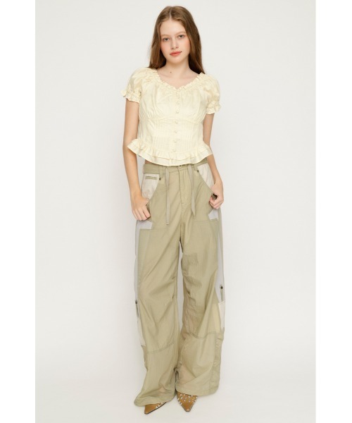SLY(スライ)の「PUFF SLEEVES WOVEN TOPS パフスリーブスウーブントップス 夏服 秋服(シャツ/ブラウス・レディース・ライトブルー/ブラック/ブルー/アイボリー・FREE)」の21枚目の写真