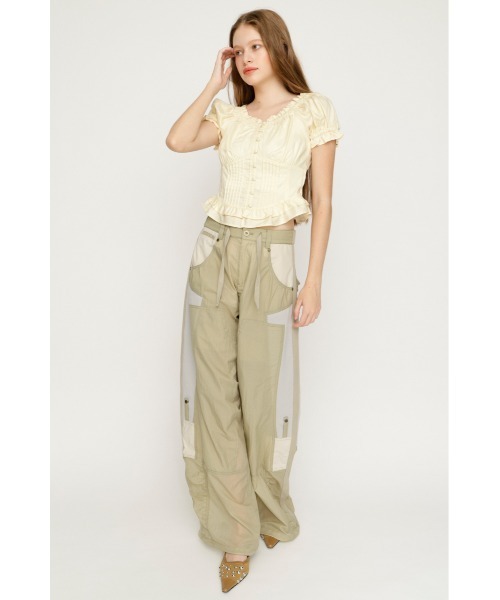 SLY(スライ)の「PUFF SLEEVES WOVEN TOPS パフスリーブスウーブントップス 夏服 秋服(シャツ/ブラウス・レディース・ライトブルー/ブラック/ブルー/アイボリー・FREE)」の22枚目の写真