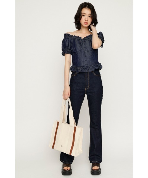 SLY(スライ)の「PUFF SLEEVES WOVEN TOPS パフスリーブスウーブントップス 夏服 秋服(シャツ/ブラウス・レディース・ライトブルー/ブラック/ブルー/アイボリー・FREE)」の11枚目の写真
