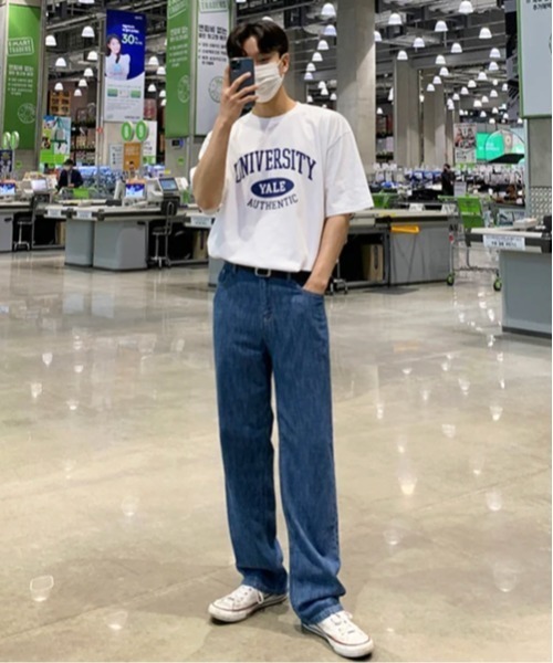 NOWLE(ノウル)の「【NOWLE】アーチカレッジロゴ 半袖Tシャツ / レトロアメカジ オーバルグラフィック クラシックトップス(Tシャツ/カットソー・メンズ・ホワイト/ネイビー・MEDIUM/LARGE/X-LARGE)」の6枚目の写真