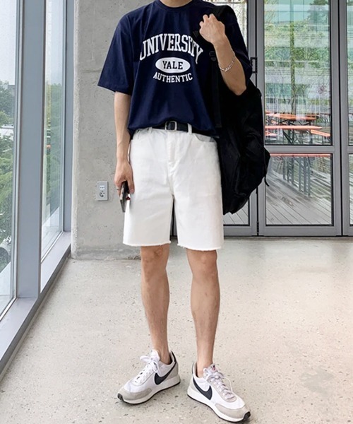 NOWLE(ノウル)の「【NOWLE】アーチカレッジロゴ 半袖Tシャツ / レトロアメカジ オーバルグラフィック クラシックトップス(Tシャツ/カットソー・メンズ・ホワイト/ネイビー・MEDIUM/LARGE/X-LARGE)」の22枚目の写真