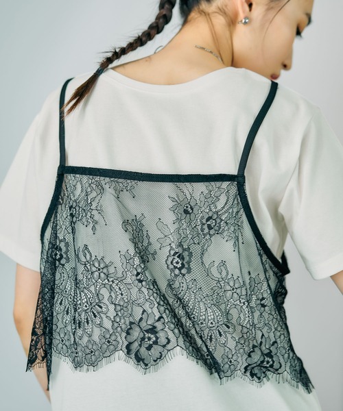 LEPSIM(レプシィム)の「2WAYレースキャミT 816421(Tシャツ/カットソー・レディース・オフホワイト/グレー/チャコールグレー/ブルー・FREE)」の7枚目の写真