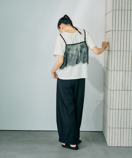 LEPSIM(レプシィム)の「2WAYレースキャミT 816421(Tシャツ/カットソー・レディース・オフホワイト/グレー/チャコールグレー/ブルー・FREE)」の10枚目の写真