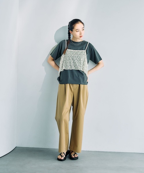 LEPSIM(レプシィム)の「2WAYレースキャミT 816421(Tシャツ/カットソー・レディース・オフホワイト/グレー/チャコールグレー/ブルー・FREE)」の15枚目の写真