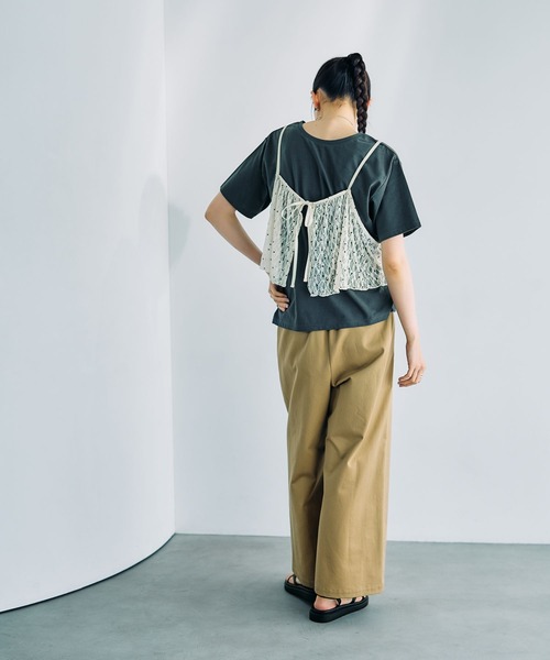LEPSIM(レプシィム)の「2WAYレースキャミT 816421(Tシャツ/カットソー・レディース・オフホワイト/グレー/チャコールグレー/ブルー・FREE)」の16枚目の写真