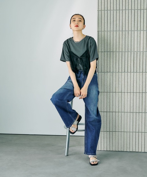 LEPSIM(レプシィム)の「2WAYレースキャミT 816421(Tシャツ/カットソー・レディース・オフホワイト/グレー/チャコールグレー/ブルー・FREE)」の20枚目の写真