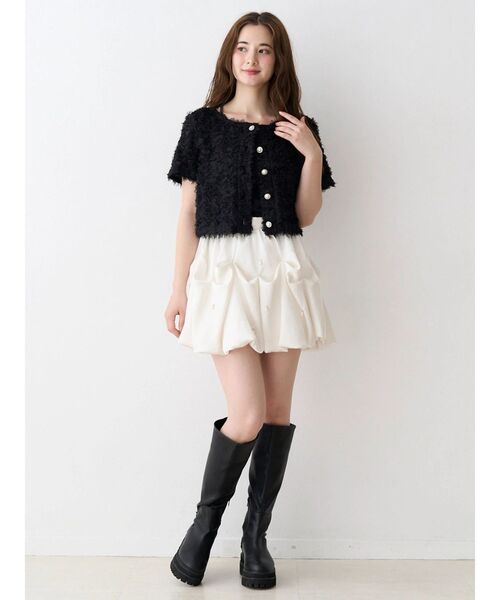 Now me. by NYLON JAPAN（ナウミーバイナイロンジャパン）の「サテンタックバルーンスカート（スカート・レディース・ブラック/ホワイト・FREE）」の22枚目の写真