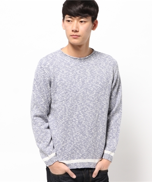 EDIFICE(エディフィス)の「◇7ゲージ コットンワッフルメランジニット(ニット/セーター・メンズ・ブラック/ブルー系その他/オレンジ/ベージュ・44/46/48)」の3枚目の写真