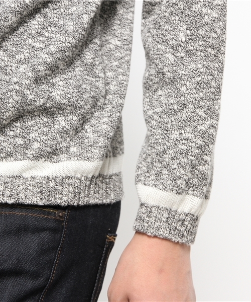 EDIFICE(エディフィス)の「◇7ゲージ コットンワッフルメランジニット(ニット/セーター・メンズ・ブラック/ブルー系その他/オレンジ/ベージュ・44/46/48)」の8枚目の写真