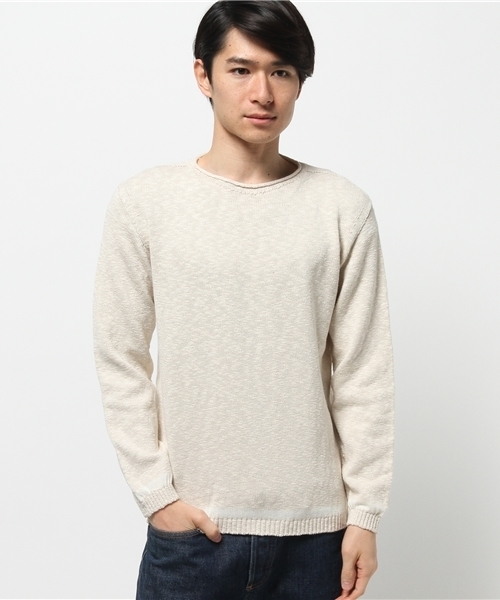 EDIFICE(エディフィス)の「◇7ゲージ コットンワッフルメランジニット(ニット/セーター・メンズ・ブラック/ブルー系その他/オレンジ/ベージュ・44/46/48)」の10枚目の写真